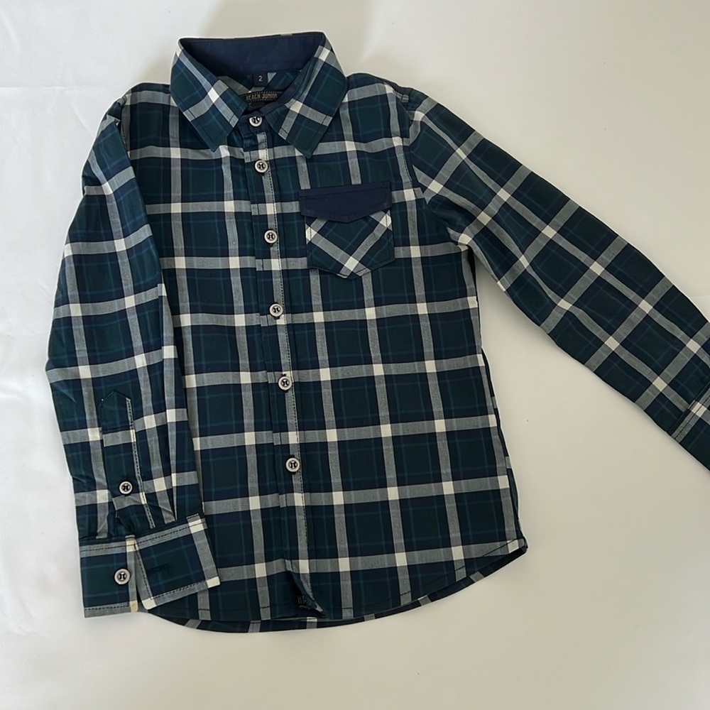 Silvian Heach boys button up long sleeve shirt.